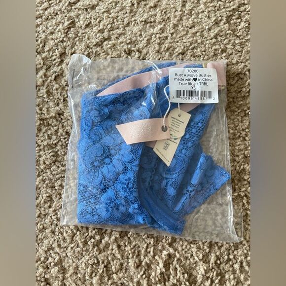 NEW We Are Hah Free People Bust A Move Bustier - True Blue XS - Picture 4 of 4